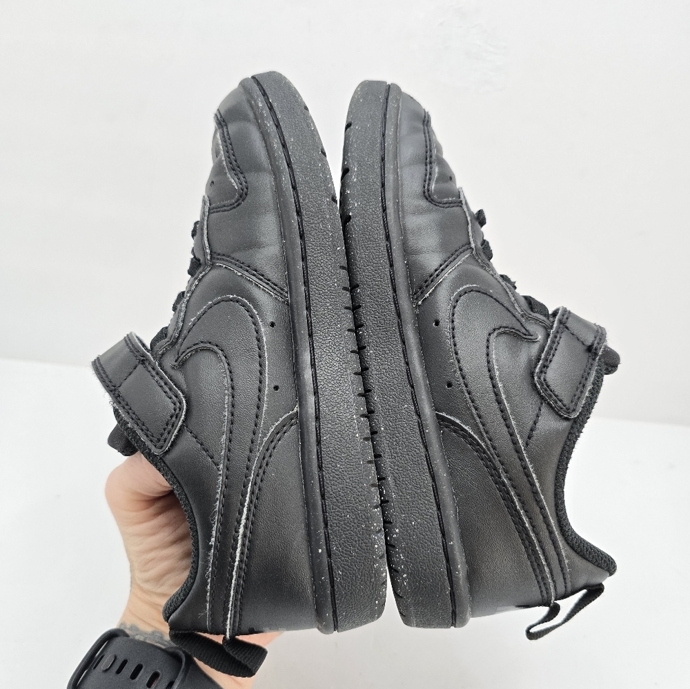Nike | Court Borough black leather sporty low-top sneakers | Toddler 12.5 - Picture 9 of 11